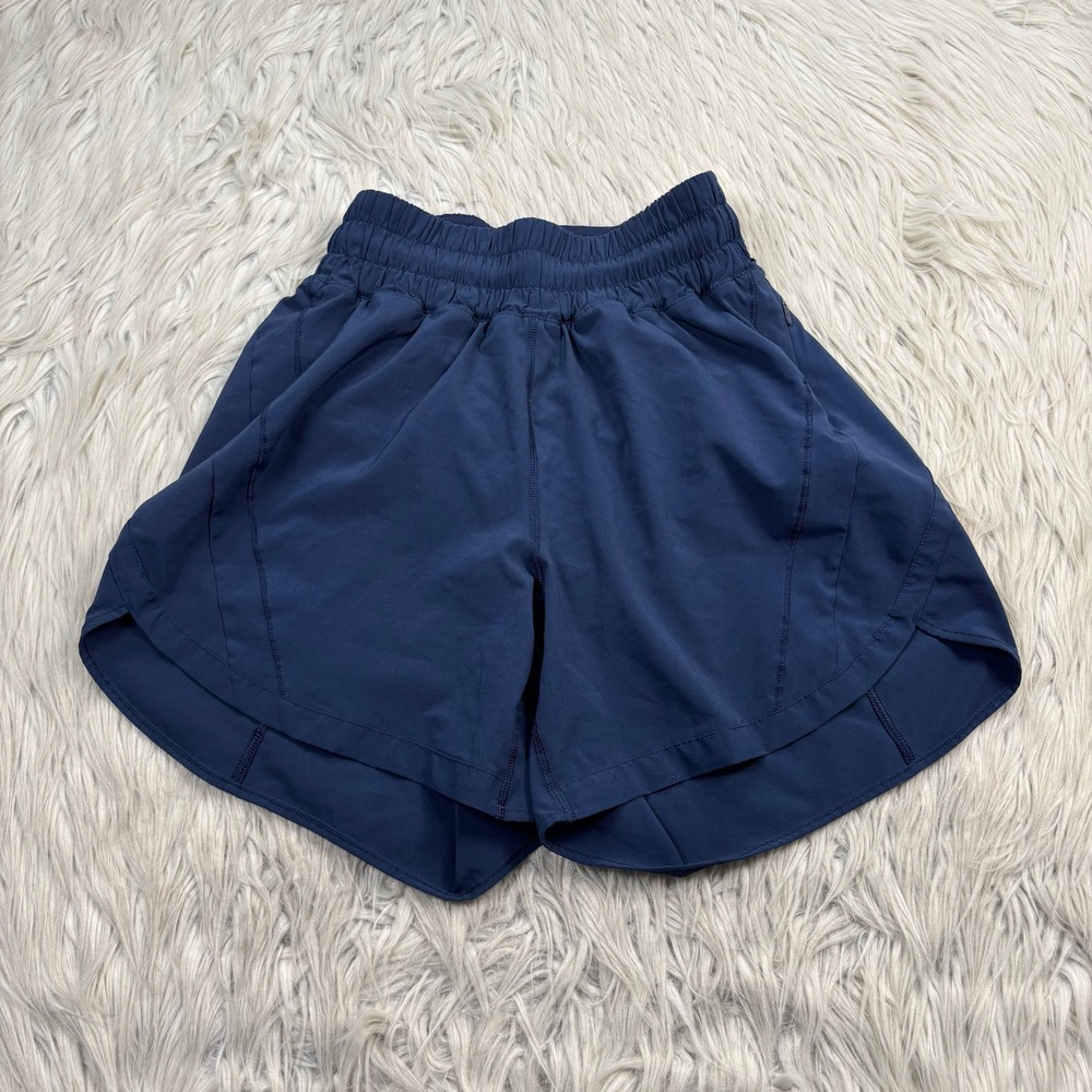 Lululemon Women's 2 Navy Track That High-Rise Lined Short 5" Running Gym